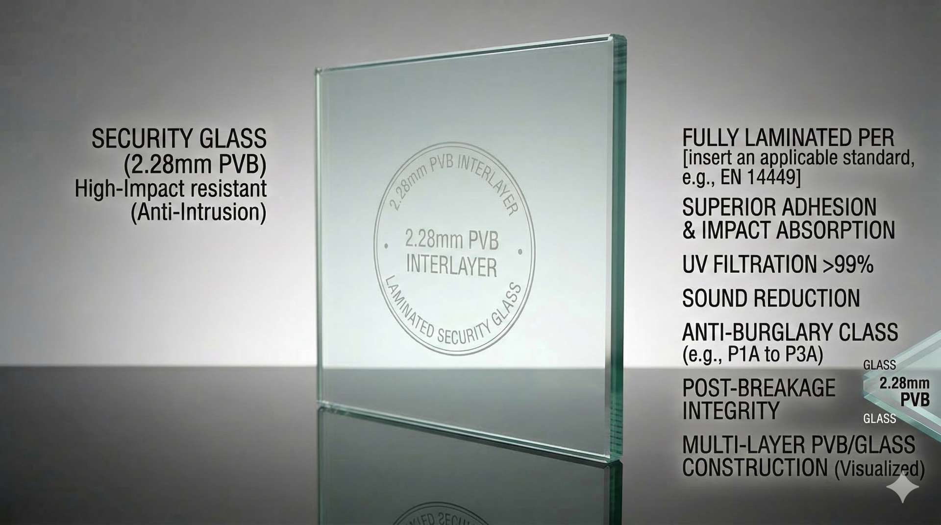 Security Glass (2.28 PVB)